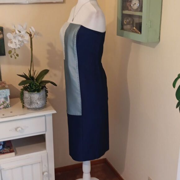 NWT. THANA Elegant Strapless Colorblock Dress. Retro. - Picture 4 of 11